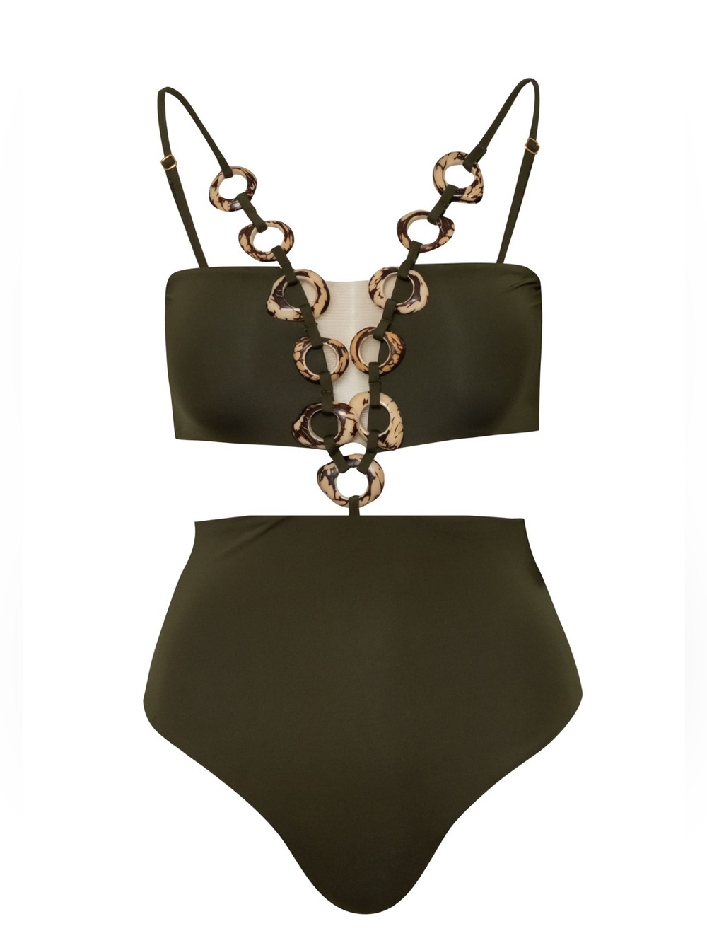 NWT! Armantia VERONICA ONE PIECE BATHING SUIT SWIM Olive Green Large